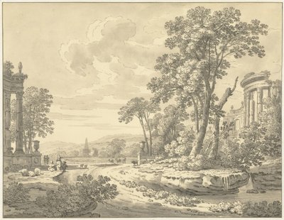 Italienische Landschaft mit Ruinen von Johann Heinrich Muntz