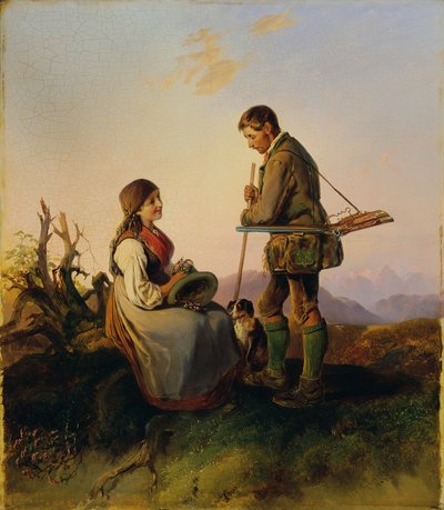 Jäger und Mädchen von Johann Matthias Ranftl