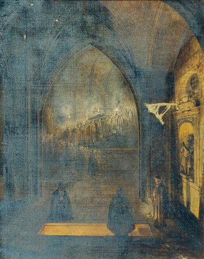 Begräbnis im Inneren einer Kirche von Johann Nepomuk Schödlberger