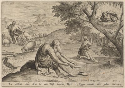 Gott erscheint Moses, 1585 von Johann Sadeler I