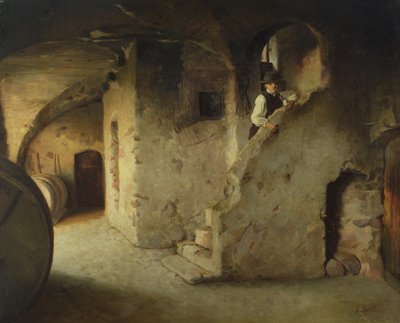 Ein Weinkeller, ca. 1872 von Johann Sperl