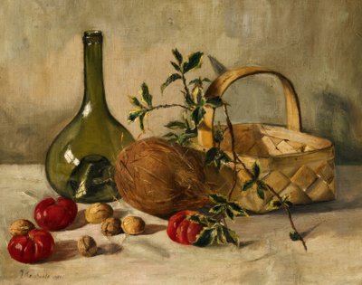 Stillleben mit einer Kokosnuss von Johanna Margaretha van de Kasteele