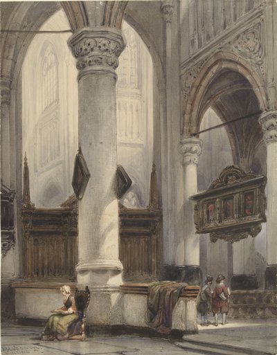Innenraum der Nieuwe Kerk in Delft von Johannes Bosboom
