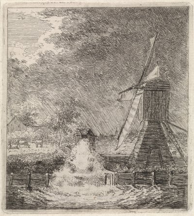 Landschaft mit Wassermühle von Johannes Christiaan Janson