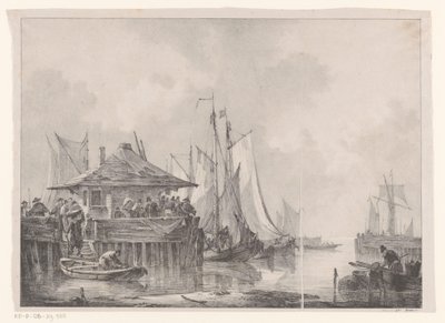 Trubel in einem Hafen von Johannes Christiaan Schotel