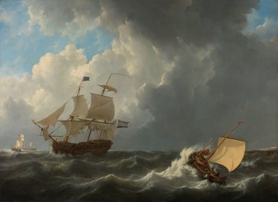 Schiffe in stürmischer See von Johannes Christiaan Schotel