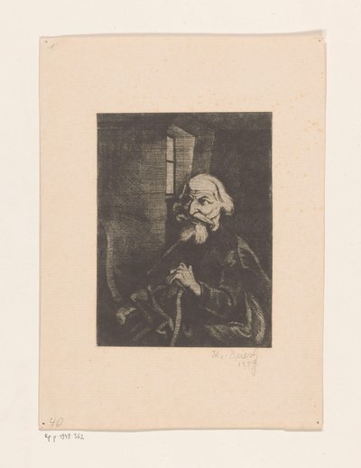 Alter sitzender Mann von Johannes Driesch (signed by artist)