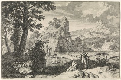 Arkadische Landschaft mit Ruinen von Johannes Glauber