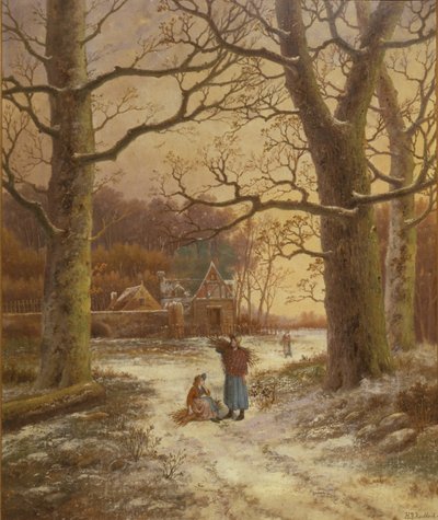 Sammeln von Winterbrennstoff von Johannes Hermann Barend Koekkoek