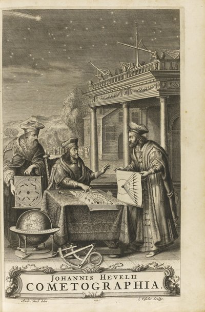 Cometographia. Frontispiz, 1668 von Johannes Hevelius