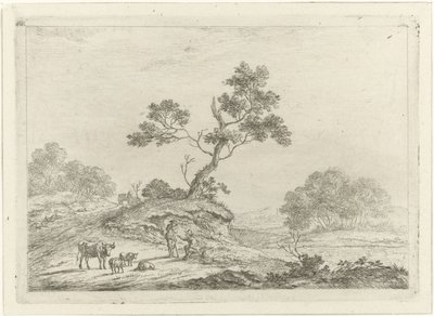 Landschaft mit Hirten im Gespräch von Johannes Janson