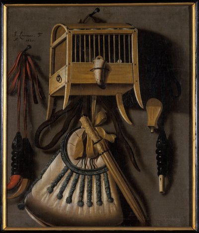 Stillleben mit Vogelfanggeräten, 1660 von Johannes Leemans