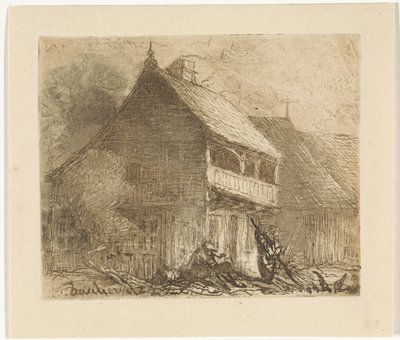 Häuschen in Auschowitz in Böhmen von Johannes Tavenraat