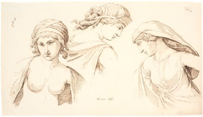 Drei klassische Frauenköpfe von Johannes Wiedewelt