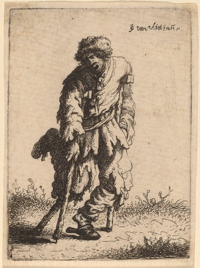 Bettler mit Holzbein von Johannes van Vliet