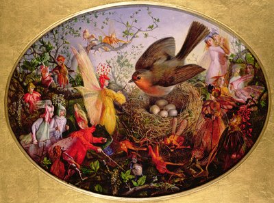 Cock Robin verteidigt sein Nest von John Anster Fitzgerald