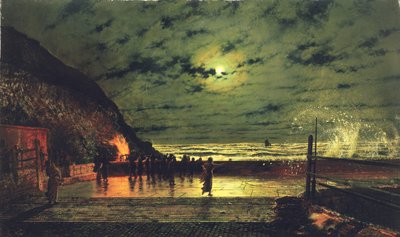 Das Hafenfeuer, 1879 von John Atkinson Grimshaw