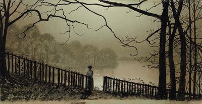 Waterloo-See, Roundhay Park, Leeds, 1876-7 von John Atkinson Grimshaw
