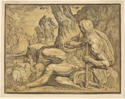 Odysseus und Polyphem von John Baptist Jackson, after Francesco Primaticcio