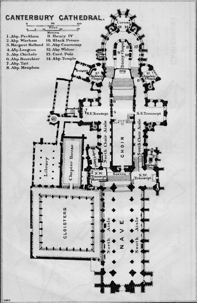 Kathedrale von Canterbury, 20. Jahrhundert von John Bartholomew