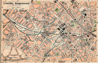 Zentral-Birmingham, 20. Jahrhundert von John Bartholomew