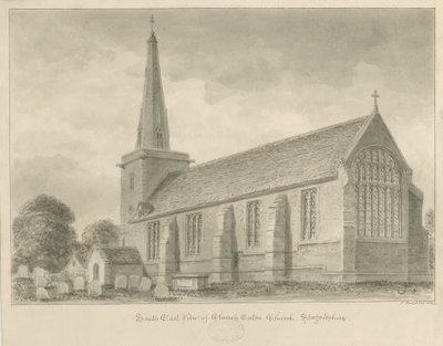 Church Eaton Kirche: Sepia-Zeichnung von John Buckler