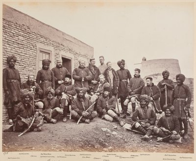Britische und einheimische Offiziere, 3. Sikhs, 1879 von John Burke