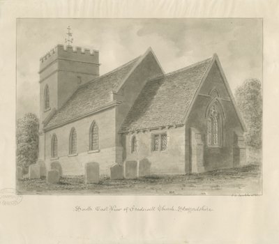 Fradswell Kirche: Sepia-Zeichnung von John Chessell Buckler