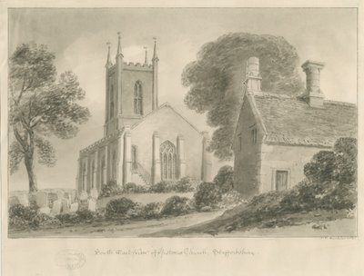 Ipstones Church: Sepia-Zeichnung von John Chessell Buckler