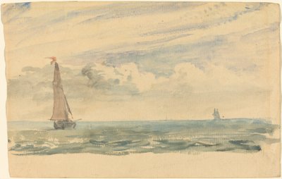 Eine Meereslandschaft mit zwei Segelbooten von John Constable