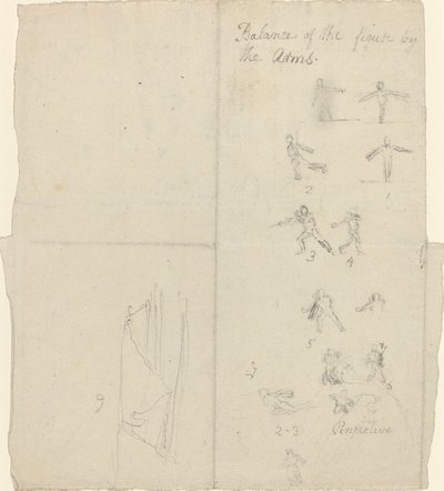 Figuren zur Veranschaulichung von Balance und Perspektive von John Flaxman
