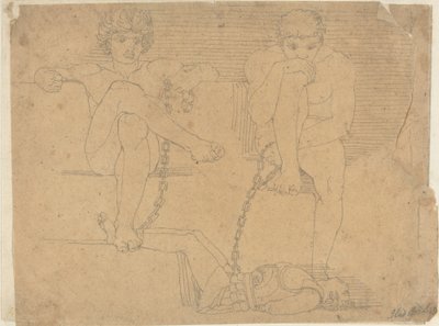 Otus und Ephialtes halten Mars gefangen von John Flaxman