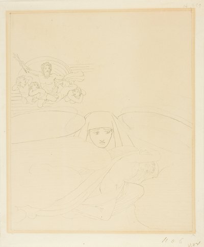 Schlaf entkommt dem Zorn des Zeus von John Flaxman
