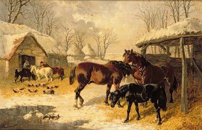 Ein Bauernhof im Winter von John Frederick Herring Junior