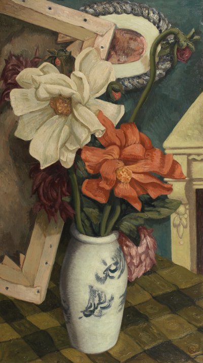 Stillleben mit Dahlien von John Joseph Wardell Power