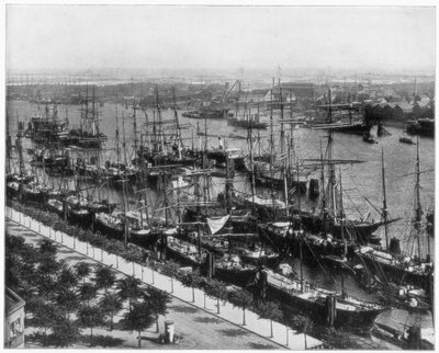 Hamburger Hafen, Deutschland, spätes 19. Jahrhundert von John L. Stoddard