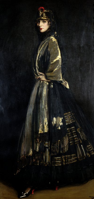 Hasel in Schwarz und Gold, 1916 von John Lavery