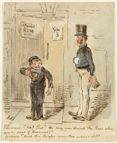 Polizist und Junge von John Leech