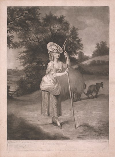Eine Dame beim Heumachen von John Raphael Smith