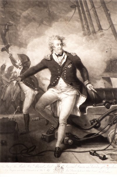 Viscount Duncan siegreich vor Camperdown von John Raphael Smith