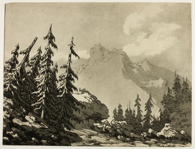 Kiefern in den Bergen von John Robert Cozens