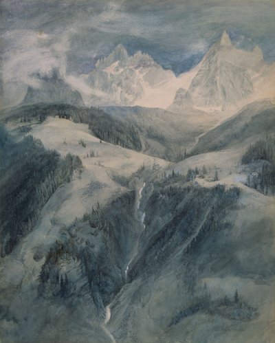 Der Wasserfall der Verrücktheit, Chamonix von John Ruskin