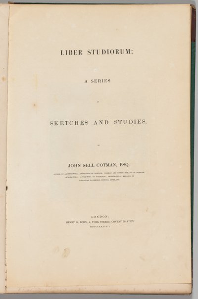 Liber Studiorum: Titelseite, 1838 von John Sell Cotman