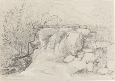 Wasserfall mit Felsen von John Sell Cotman