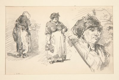 Zwei stehende Figuren und ein Kopf von John Singer Sargent