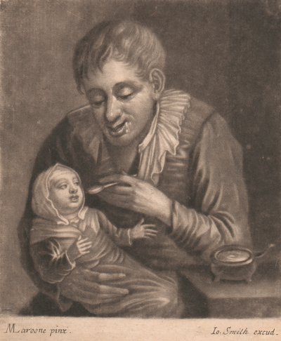 Mann füttert Kind von John Smith