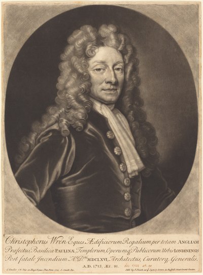 Sir Christopher Wren von John Smith after Sir Godfrey Kneller