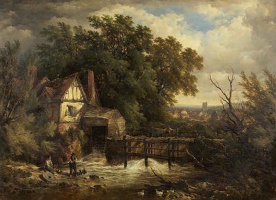 Ein Mühlenbach in Surrey von John Syer