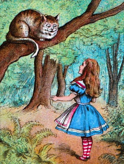 Alice und die Grinsekatze, um 1910 von John Tenniel