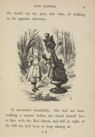 Alice vor der Roten Königin von John Tenniel